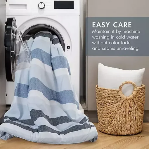 Kirklands Home Comforters|Blake Blue Stripe 3-pc. Full/Queen Comforter Set