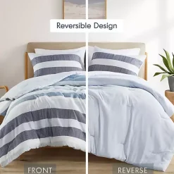 Kirklands Home Comforters|Blake Blue Stripe 3-pc. King Comforter Set