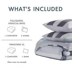 Kirklands Home Comforters|Blake Blue Stripe 3-pc. King Comforter Set