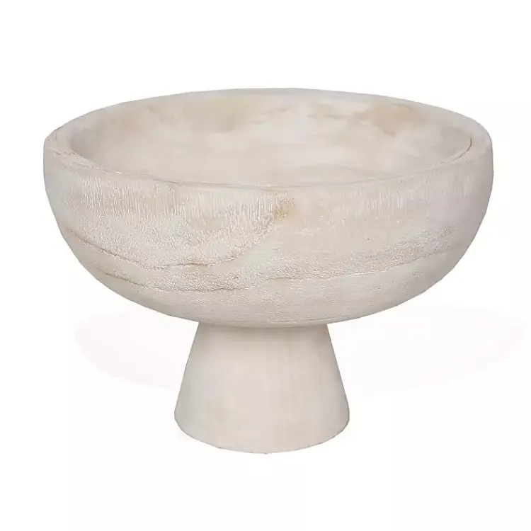 Clearance Blayne Wood Pedestal Bowl Decorative Bowls & Jars