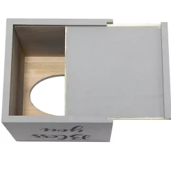 Kirklands Home Bathroom Accessories|Bless You Wood Tissue Box Cover Gray