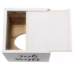 Kirklands Home Bathroom Accessories|Bless You Wood Tissue Box Cover White