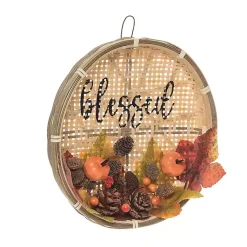 Sale Blessed Basket Harvest Wreath Wall Plaque Fall