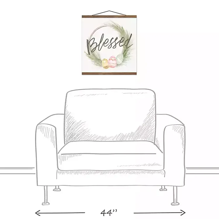 Discount Blessed Egg Wreath Teak Hanging Canvas Art Print Easter Decorations