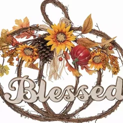 Online Blessed Twig Pumpkin Shaped Wreath Fall