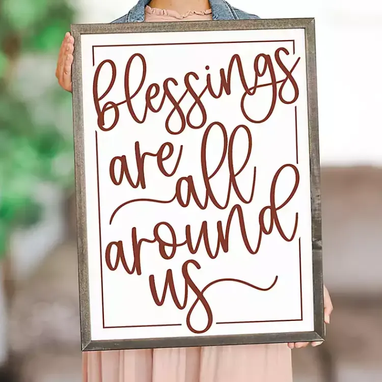Outlet Blessings Around Us Framed Wall Plaque Fall