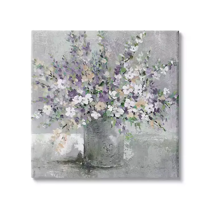 Kirklands Home Canvas Art|Blossoming Aster Bouquet Canvas Print, 36x36 in. Gray