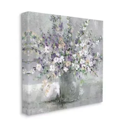 Kirklands Home Canvas Art|Blossoming Aster Bouquet Canvas Print, 36x36 in. Gray