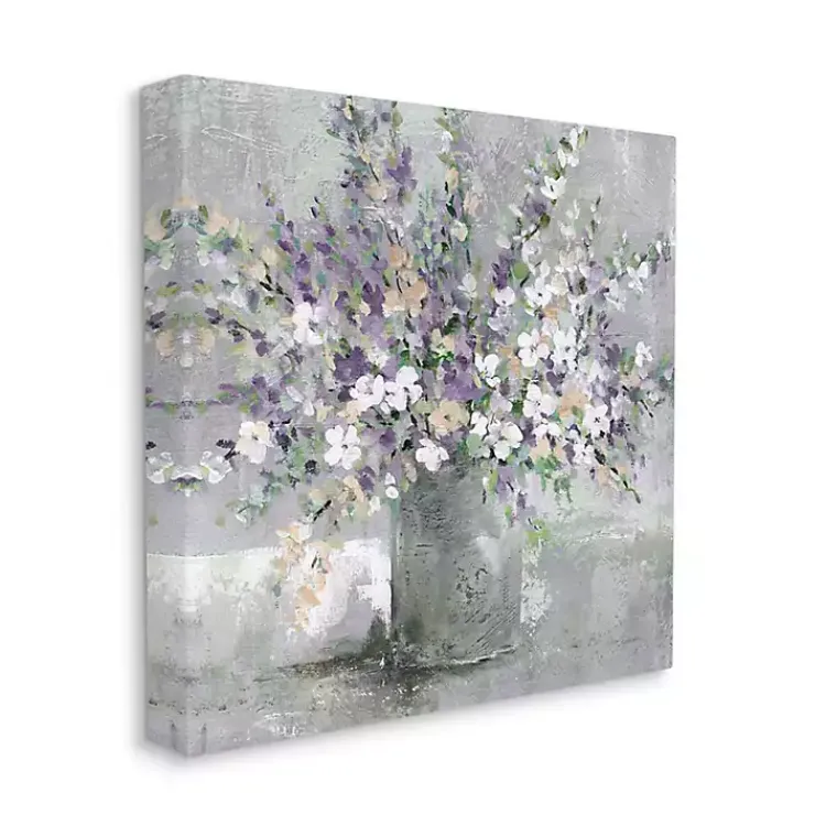 Kirklands Home Canvas Art|Blossoming Aster Bouquet Canvas Print, 36x36 in. Gray