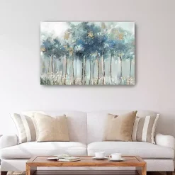 Kirklands Home Canvas Art|Blue & Gold Forest Canvas Art Print