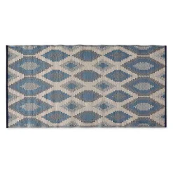 Kirklands Home Outdoor Rugs|Blue & Gray Diamond Stripe Outdoor Area Rug, 3x6