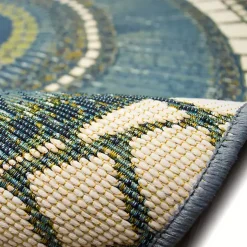 Kirklands Home Outdoor Rugs|Blue & Green Circles Indoor/Outdoor Rug, 2x3