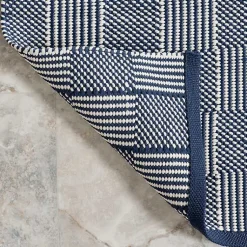 Kirklands Home Area Rugs|Blue & Ivory Checkered Indoor/Outdoor Rug, 8x10