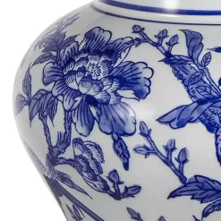 Kirklands Home Table Lamps|Blue & Floral Ceramic Table Lamp White