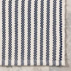 Kirklands Home Area Rugs|Blue & White Pinstripe Indoor/Outdoor Rug, 5x8