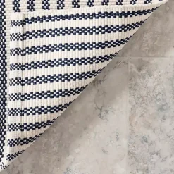 Kirklands Home Area Rugs|Blue & White Pinstripe Indoor/Outdoor Rug, 5x8