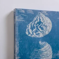 Kirklands Home Canvas Art|Blue & White Seashells Canvas Art Prints, Set of 2