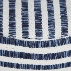 Discount Blue & White Stripe Organic Cotton Pouf Poufs & Floor Cushions