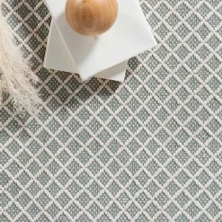 Kirklands Home Area Rugs|Blue & White Trellis Indoor/Outdoor Rug, 4x6