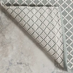 Kirklands Home Area Rugs|Blue & White Trellis Indoor/Outdoor Rug, 4x6