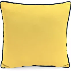 Kirklands Home Outdoor Cushions & Pillows|Blue & Yellow Bee Happy Outdoor Pillow