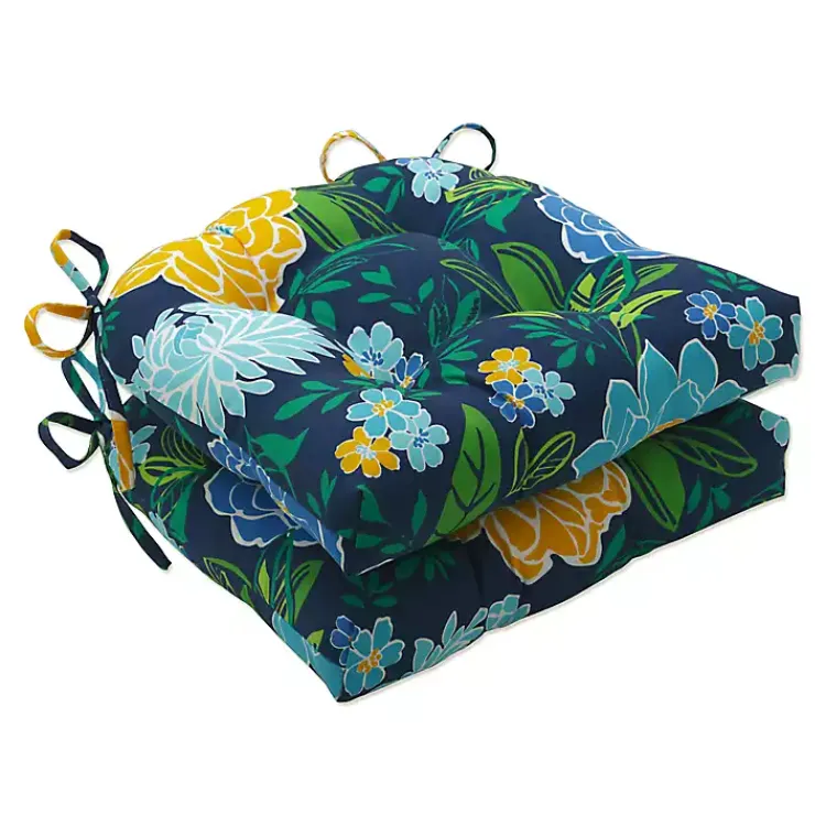 Kirklands Home Outdoor Cushions & Pillows|Blue & Yellow Floral Outdoor Cushions, Set of 2
