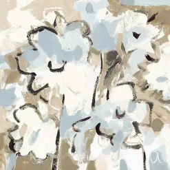 Kirklands Home Canvas Art|Blue Abstract Floral Framed Canvas Art Print