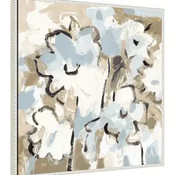 Kirklands Home Canvas Art|Blue Abstract Floral Framed Canvas Art Print