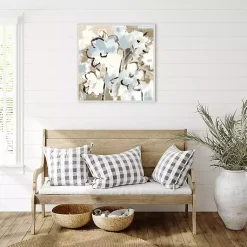 Kirklands Home Canvas Art|Blue Abstract Floral Framed Canvas Art Print