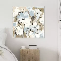 Kirklands Home Canvas Art|Blue Abstract Floral Framed Canvas Art Print