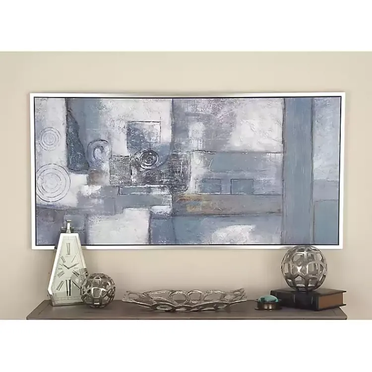 Kirklands Home Canvas Art|Blue Abstract Framed Canvas Art Print