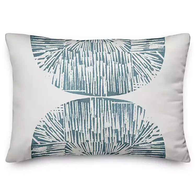Kirklands Home Outdoor Cushions & Pillows|Blue Abstract Shell Outdoor Lumbar Pillow