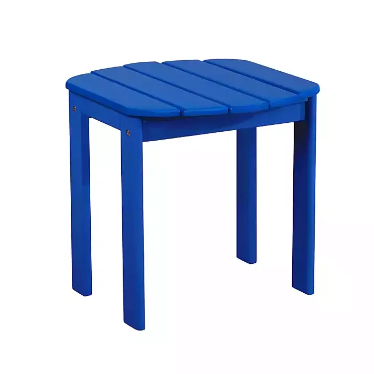 Kirklands Home Outdoor Tables|Acacia Wood Outdoor Adirondack End Table Blue