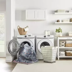 Kirklands Home Area Rugs|and Brick Floral Washable Area Rug, 5x7 Blue