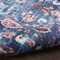 Kirklands Home Area Rugs|and Brick Floral Washable Area Rug, 5x7 Blue