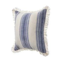 Discount Blue and Cream Striped Accent Pillow Pillows