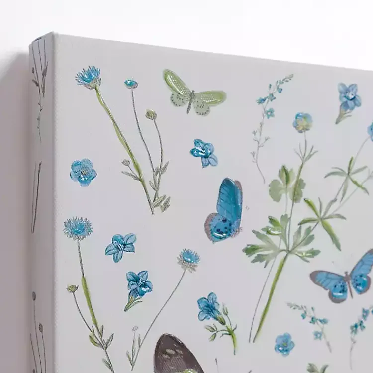 Kirklands Home Canvas Art|Blue and Green Butterflies Canvas Prints, Set of 2
