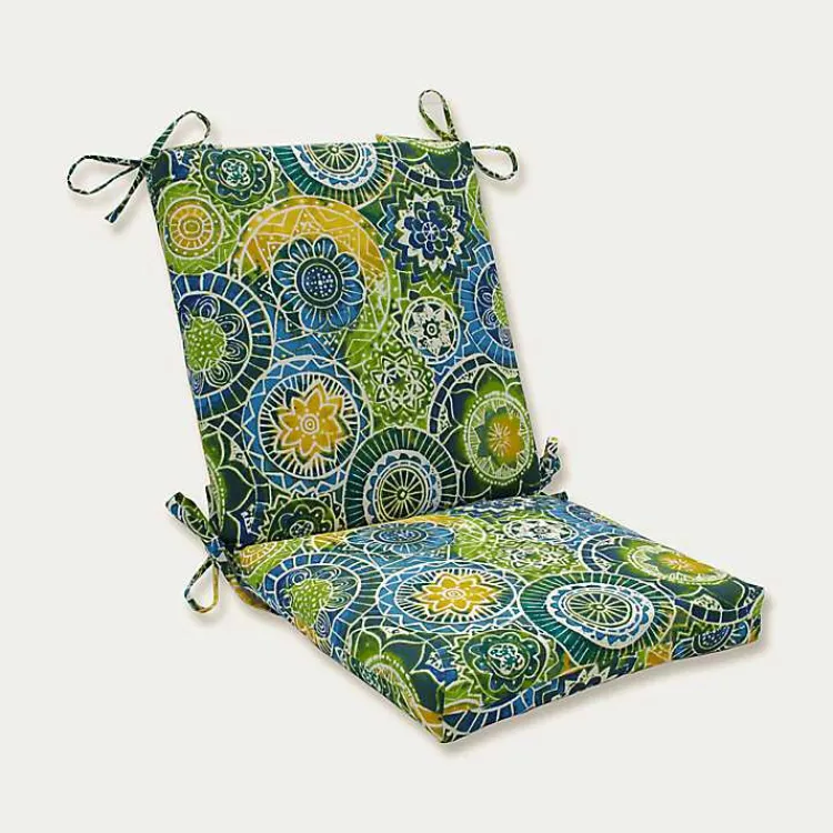 Kirklands Home Outdoor Cushions & Pillows|Blue and Green Lagoon Outdoor Chair Cushion