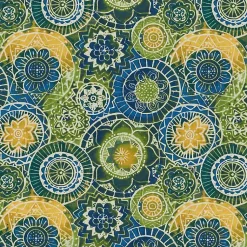 Kirklands Home Outdoor Cushions & Pillows|Blue and Green Lagoon Outdoor Chair Cushion