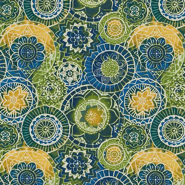 Kirklands Home Outdoor Cushions & Pillows|Blue and Green Lagoon Outdoor Settee Cushion