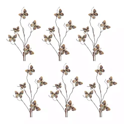 Sale Blue and Orange Butterfly Twig Sprays, Set of 6 Stems & Bouquets