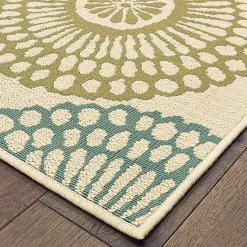 Kirklands Home Outdoor Rugs|Blue and Orange Circles Outdoor Area Rug, 5x7