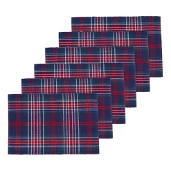 Hot Blue and Red Douglas Plaid Placemats, Set of 6 Christmas Dining & Entertaining
