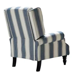 Kirklands Home Accent Chairs|Blue and Tan Stripe Traditional Recliner