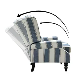 Kirklands Home Accent Chairs|Blue and Tan Stripe Traditional Recliner