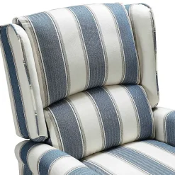 Kirklands Home Accent Chairs|Blue and Tan Stripe Traditional Recliner