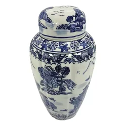 Clearance Blue and White Ceramic Chinoiserie Jar Decorative Bowls & Jars