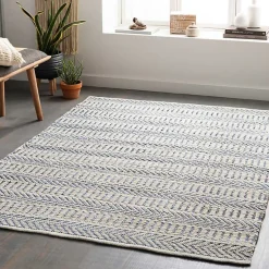 Kirklands Home Area Rugs|Blue and White Chevron Jute Area Rug, 8x10