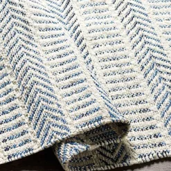 Kirklands Home Area Rugs|Blue and White Chevron Jute Area Rug, 8x10