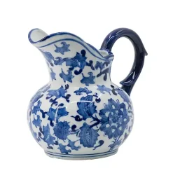 Kirklands Home Kitchen Accessories|Blue and White Floral Ceramic Pitcher
